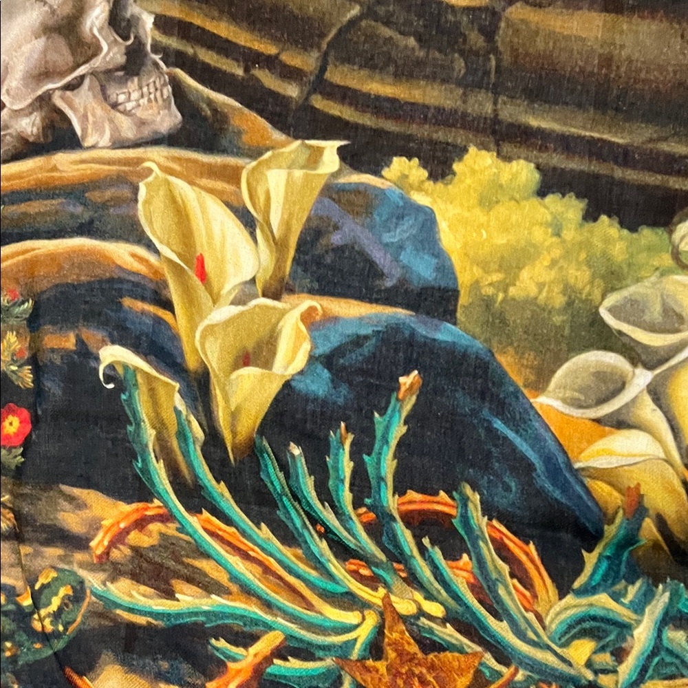 FAENA Scarf/Coverup/Tapestry-Silk-Made in Italy- “Amor” Artist Juan Gatti-65x53 - Picture 10 of 11